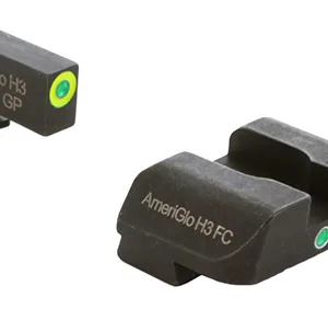 AmeriGlo GL301 i-Dot Sight set for Glock  Black | Green Tritium with Lumigreen Outline Front Sight Green Tritium i-Dot Rear Sight