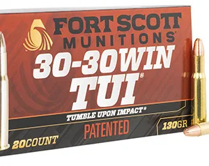 Fort Scott Munitions 3030130SCV Tumble Upon Impact (TUI) Rifle 30-30 Win 130 gr Solid Copper Spun 20 Per Box/ 25 Cs