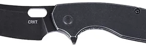 CRKT 5315KS Pilar  Large 2.67" Folding Plain Black Stonewashed 8Cr13MoV SS Blade/Black Stainless Steel Handle Includes Pocket Clip