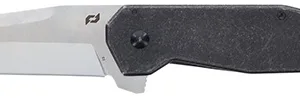 Schrade 1136251 Slyte  3" Folding Plain Satin D2 Steel Blade 4.50" Dark Stonewash Stainless Steel Handle