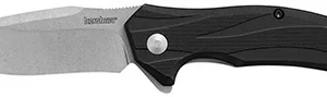 Kershaw 1645 Lateral  Full Size Folding Drop Point w/Recurve Plain Stonewashed 8Cr13MoV SS Blade, Gray Textured Glass-Filled Nylon Handle Includes Pocket Clip