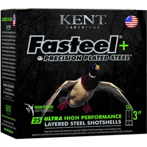 Kent Cartridge K123FSP36BBX2 Fasteel +  12 Gauge 3" 1 1/4 oz BB Shot 25 Per Box/ 10 Cs