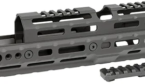 Midwest Industries MIAKALPHA100 Alpha  Drop-in Aluminum Black Hardcoat Anodized 5 Slot Picatinny Rail AK-Platform 10" Long Compatible w/M-LOK