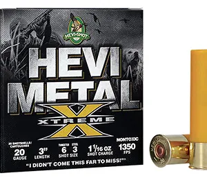 HEVI-Shot HS39206 HEVI-Metal Extreme 20 Gauge 3" 1 1/16 oz Steel Tungsten 6 & 3 Shot 25 Per Box/ 10 Cs