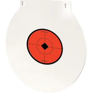 Birchwood Casey RND10 Round Steel Target Plate 10" Centerfire Rifle/Handgun Target Black/Red/White NM500 Steel Hanging
