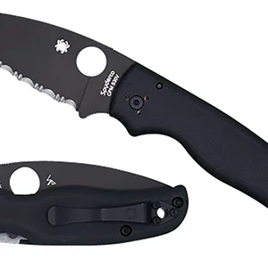 Spyderco C229GPBK Shaman  3.58" Folding Plain Black DLC CPM S30V SS Blade/Black Textured G10 Handle Includes Pocket Clip