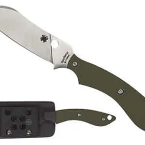 Spyderco FB50GPOD Stok  2.95" Fixed Drop Point Plain Stonewashed 8Cr13MoV SS Blade/Olive Drab Textured G10 Handle Includes Sheath w/G-Clip