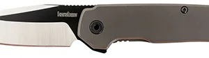 Kershaw 1411 Thermal  EDC 2.95" Folding Drop Point Plain Black Oxide w/Satin Grinds 8Cr13MoV SS Blade, Gray PVD Stainless Steel Handle, Includes Pocket Clip