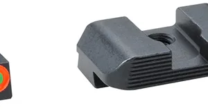 AmeriGlo GL433 Protector Sight Set for Glock  Black | Green Tritium  with Orange Outline Front Sight Black Serrated Rear Sight