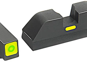 AmeriGlo GL615 CAP Sight Set for Glock  Black | Green Tritium with Lumigreen Outline Front Sight with Black LumiGreen Rear Sight