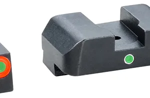 AmeriGlo GL203 i-Dot Sight set for Glock  Black | Green Tritium with Orange Outline Front Sight Green Tritium i-Dot Rear Sight