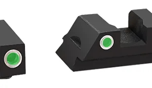 AmeriGlo GL430 Classic Tritium Sight Set for Glock  Black | Green Tritium White Outline Front and Rear