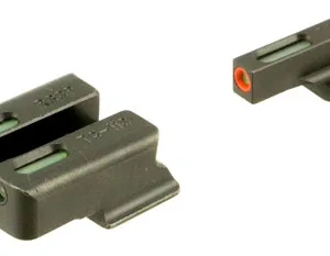 TruGlo TG13RS3PC TFX Pro  Black | Green Tritium & Fiber Optic Orange Outline Front Sight Green Tritium & Fiber Optic Rear Sight