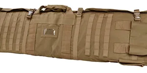 NcStar CVSM2913T VISM Deluxe Rifle Case with MOLLE Webbing, ID Window, Padding & Tan Finish Folds out to 66" L x 35" W Shooting Mat 48" L x 11" H x 1.75" D Interior Dimensions