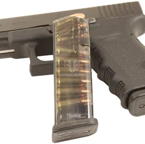 ETS Group GLK19 Pistol Mags  15rd 9mm Luger Compatible w/ Glock 26 Gen1-5/Glock 19 Gen1-5 Clear Polymer