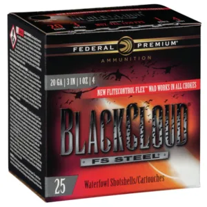 Federal PWBX2094 Black Cloud FS 20 Gauge 3" 1 oz 4 Shot 25 Per Box/ 10 Cs