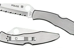 Spyderco C07P Police  4.13" Folding Spear Point Plain VG-10 SS Blade Stainless Includes Pocket Clip