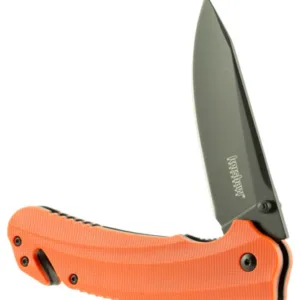 Kershaw 8650 Barricade  3.50" Folding Drop Point Plain Black Oxide 8Cr13MoV SS Blade Orange Glass-Filled Nylon Handle Features Glass Breaker Includes Pocket Clip