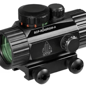 UTG SCPRD40RGWA UTG 3.8" ITA Red/Green CQB Dot Sight  Black Anodized Hardcoat 1x 39.2mm  4 MOA Dual Red/Green CQB Dot