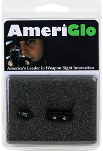 AmeriGlo GL115 Classic Tritium Sight Set for Glock  Black | Green Tritium with White Outline Front Sight Yellow Tritium with White Outline Rear Sight