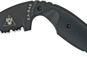 Ka-Bar 1481 TDI Law Enforcement 2.31" Fixed Drop Point Serrated Black AUS-8A SS Blade, Black Zytel Handle, Includes Belt Clip