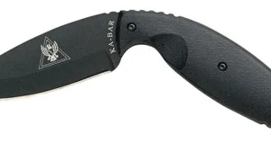 Ka-Bar 1482 TDI Law Enforcement Large 3.69" Fixed Drop Point Plain Black AUS-8A SS Blade, Black Zytel Handle, Includes Belt Clip/Sheath