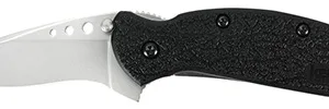 Kershaw 1620 Scallion  2.40" Folding Flipper Plain Bead Blasted 420HC SS Blade Black Glass-Filled Nylon Handle Includes Pocket Clip