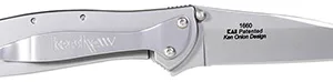 Kershaw 1660 Leek  3" Folding Drop Point Plain Bead Blasted 14C28N Steel Blade Bead Blasted 410 Stainless Steel Handle Includes Pocket Clip