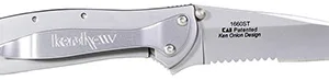 Kershaw 1660ST Leek  3" Folding Drop Point Part Serrated Bead Blasted 14C28N Steel Blade Bead Blasted 410 Stainless Steel Handle Includes Pocket Clip