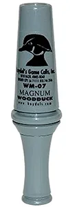 Haydel's Game Calls WM07 Magnum  Open Call Single Reed Wood Duck Sounds Attracts Ducks Gray Acrylic