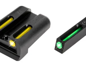TruGlo TG131XTY TFO  Black | Green Tritium & Fiber Optic Front Sight Yellow Tritium & Fiber Optic Rear Sight