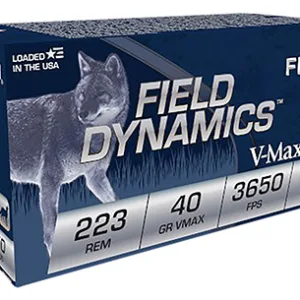 Fiocchi 223HVB50 Field Dynamics  223 Rem 40 gr Hornady V Max 50 Per Box/ 20 Cs
