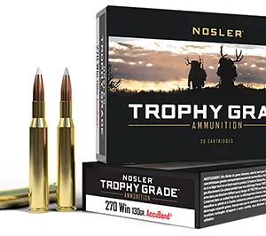 Nosler 60025 Trophy Grade  270 Win 130 gr Nosler AccuBond 20 Per Box/ 10 Cs
