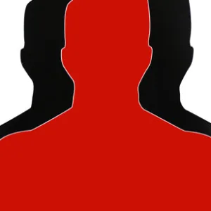 Birchwood Casey 35701 Dirty Bird  Silhouette Tagboard Hanging Pistol 12" x 18" Black/Red White Impact Splatter 100 Per Pkg