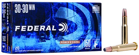 FEDERAL 3030a Power-shok 30-30 Win 150 Gr Jacketed Soft Point 20 Per Box/ 10 Cs