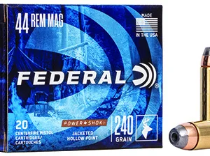 Federal C44A Power-Shok Handgun 44 Rem Mag 240 gr Jacket Hollow Point 20 Per Box/ 25 Case