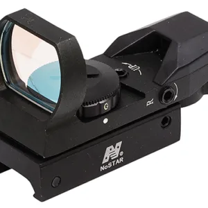 NcStar D4RGB Red & Green Four Reticle Reflex Optic  1x 24x34mm 3 MOA Multi Reticle Black Anodized Aluminum