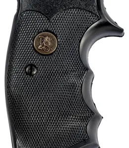 Pachmayr 03265 Gripper Professional Grip Checkered Black Rubber with Finger Grooves for S&W K/L Frame with Square Butt