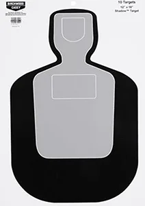 Birchwood Casey 37007 EZE-Scorer BC-19 Silhouette Paper Hanging Universal 12" x 18" Black/Gray/White 100 Per Pkg