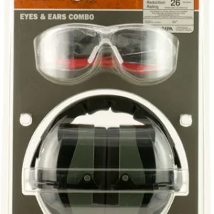Champion Targets 40622 Eyes & Ears Combo 26 dB Over the Head Passive Muff & Shooting Glasses Black/Gray