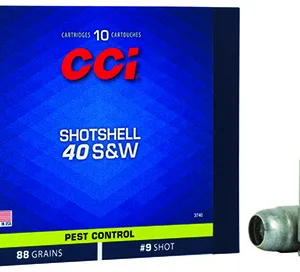 CCI 3740 Pest Control Shotshell 40 S&W 88 gr Shotshell #9 Shot 10 Per Box/ 20 Case