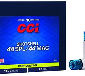 CCI 3744 Pest Control Shotshell 44 S&W Spl 140 gr Shotshell #9 Shot 10 Per Box/ 20 Cs