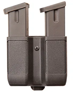 Blackhawk 410610PBK Double Mag Case  Black Polymer Belt Clip Compatible w/ Double Stack 9mm/10mm/40/45/357