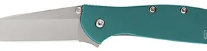 Kershaw 1660TEAL Leek  3" Folding Drop Point Plain Bead Blasted 14C28N Steel Blade Teal Anodized Aluminum Handle Includes Pocket Clip