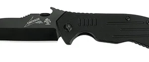 Kershaw 6044TBLK CQC 8K 3.50" Folding American Tanto Plain Black Oxide 8Cr14MoV SS Blade Black G10 Handle Includes Pocket Clip