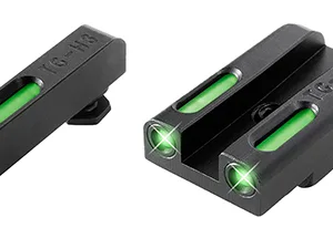 TruGlo TG13GL3A TFX  Green Fiber Optic/Tritium Front/ Green/Tritium/Fiber Optic Rear/ Black Nitride Fortress Frame, Compatible w/Most Glock Except MOS, Post Mount