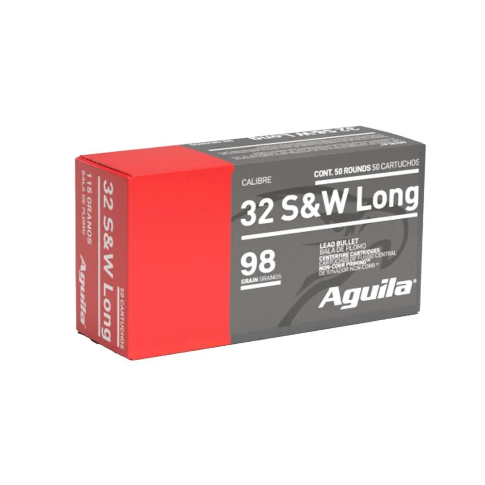 AGUILA Handgun Ammuntion .32 S&w Long 98 Gr Fmj 705 Fps 50/ct