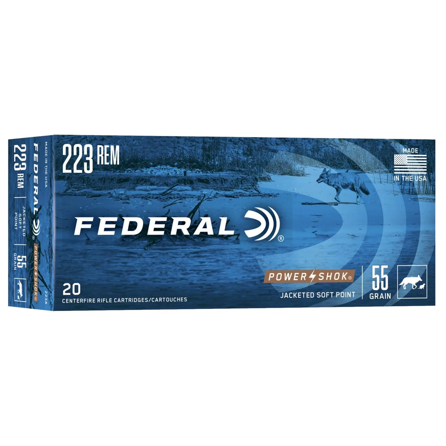 FEDERAL Power-shok Rifle Ammunition .223 Rem 55 Gr Sp 3240 Fps - 20/box