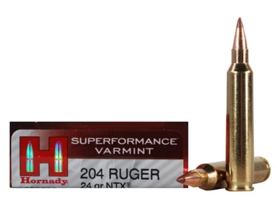 HORNADY Varmint Express Rifle Ammunition .204 Ruger 24 Gr Ntx 4400 Fps - 20/box