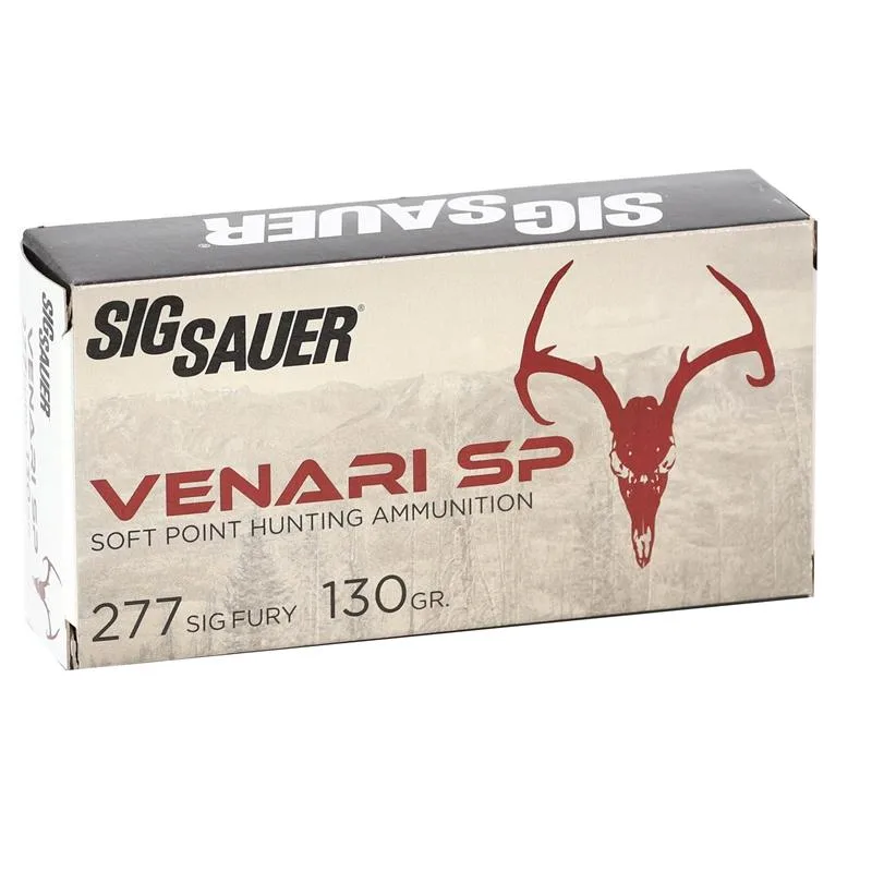 SIG Sauer Venari Sp Rifle Ammo 277 SIG Fury 130gr Sp 2710 Fps 20/ct